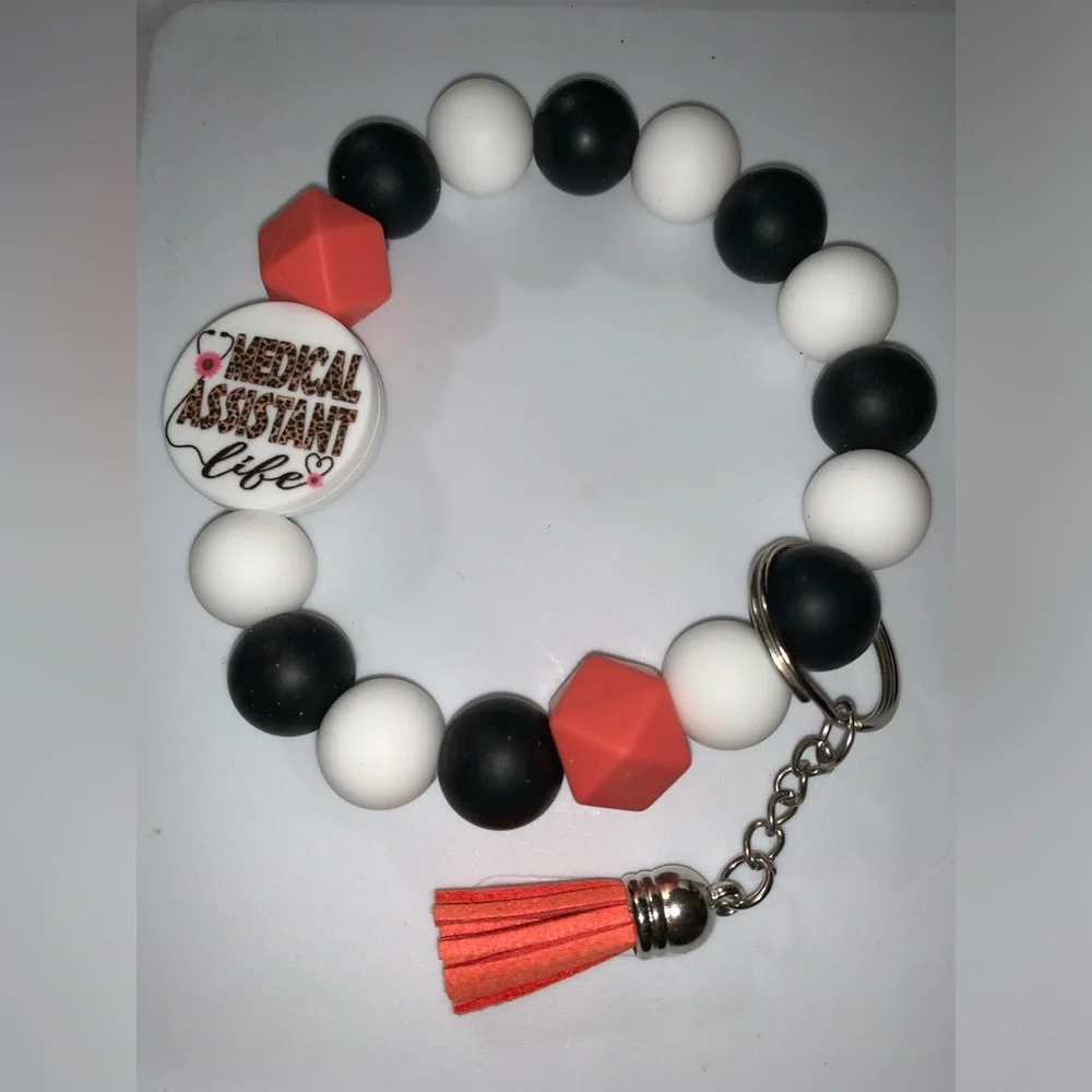 Medical Assistant Silicone Bead Key Wristlet - Picture 1 of 1